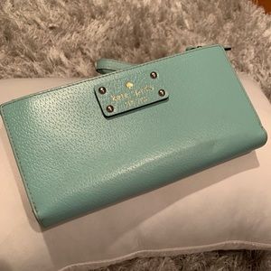 Adorable blue/green Kate Spade clutch